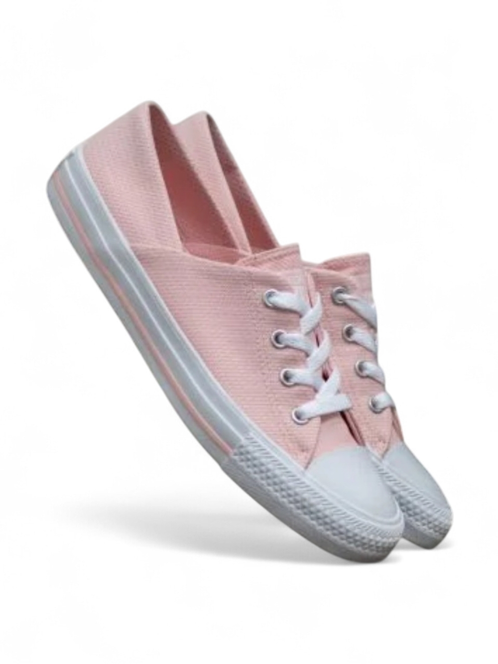 Converse Low-Top Canvas Sneakers - Light Pink & White